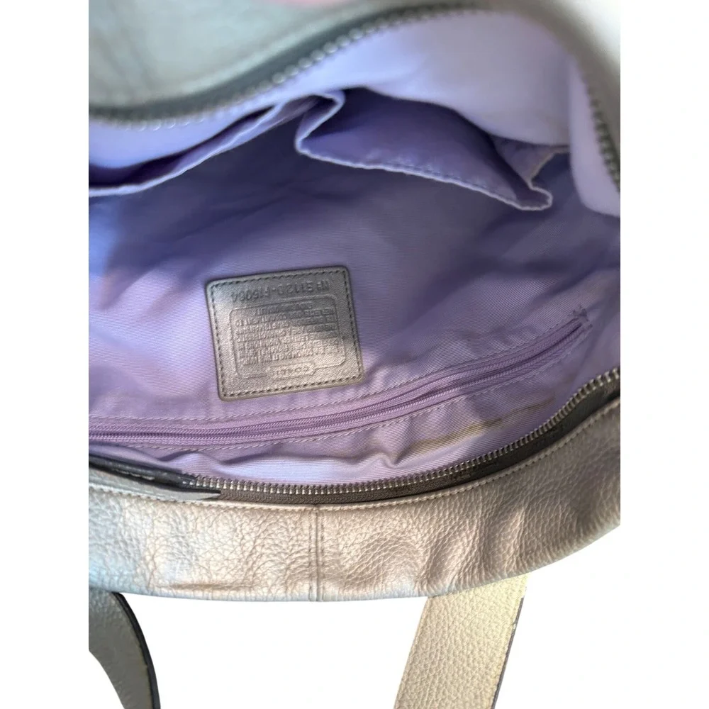 Coach Thompson‎ Hobo Metallic Champagne Pebbled Leather Shoulder Bag F13064